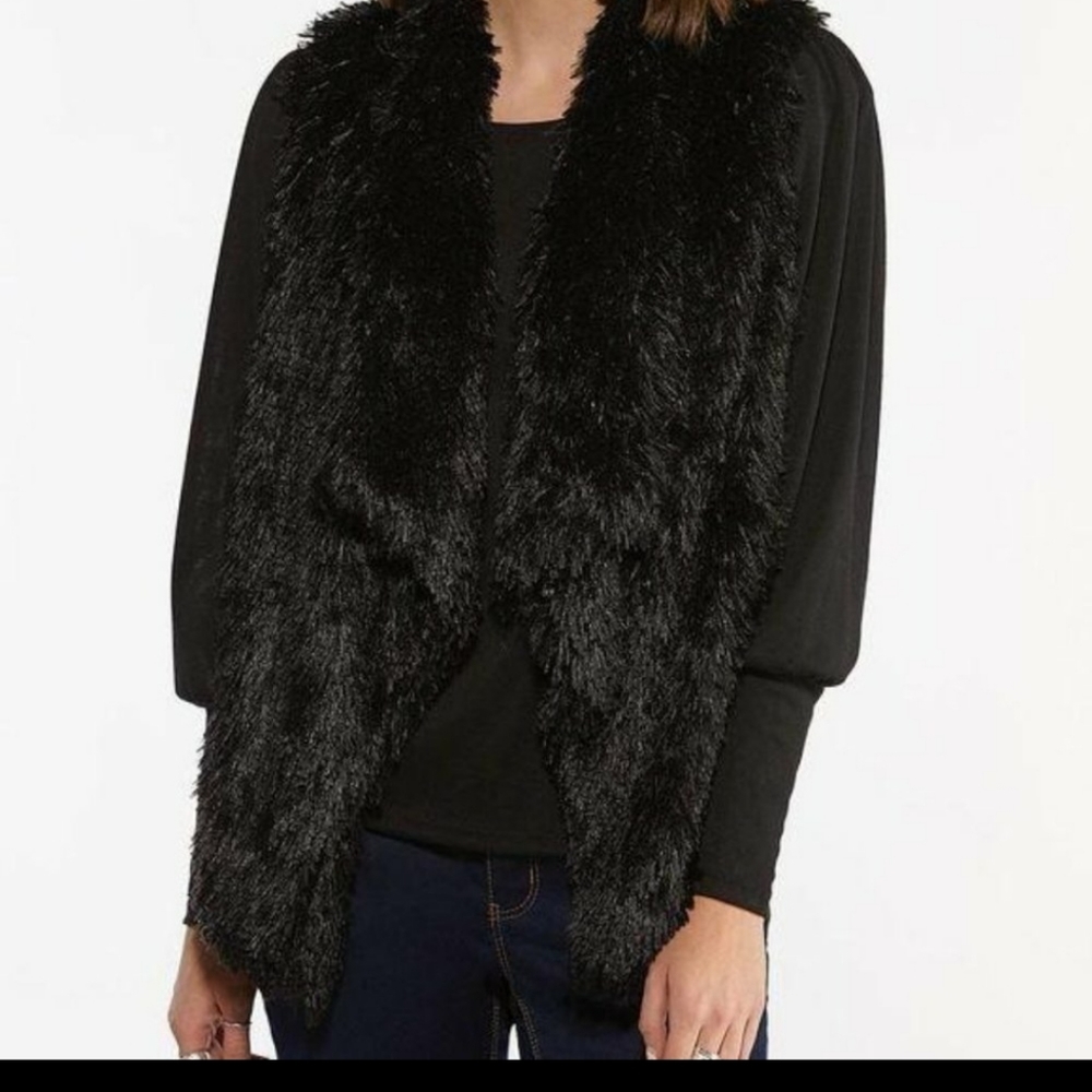 Plus Shaggy Draped Vest